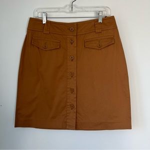 Jones New York Signature Camel Button Front Skirt